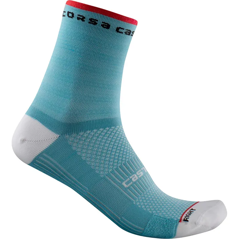 Castelli Rosso Corsa 11 Womens Socks in Celeste