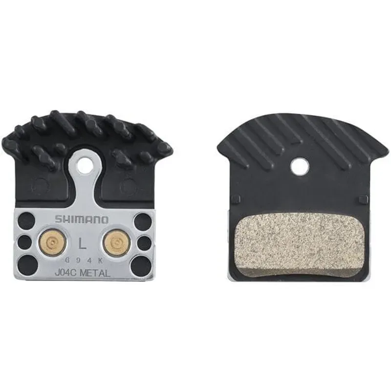 Shimano Spares BRBX J04C Metal Pad and Spring with Fin in Metal Black-1