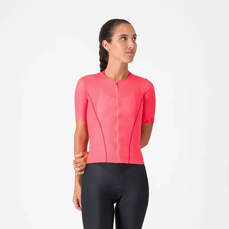 Castelli Anima Flow Women's Jersey in Rosa Giro/Mango Mojito
