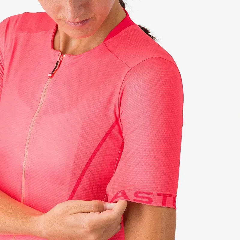 Castelli Anima Flow Women's Jersey in Rosa Giro/Mango Mojito-2