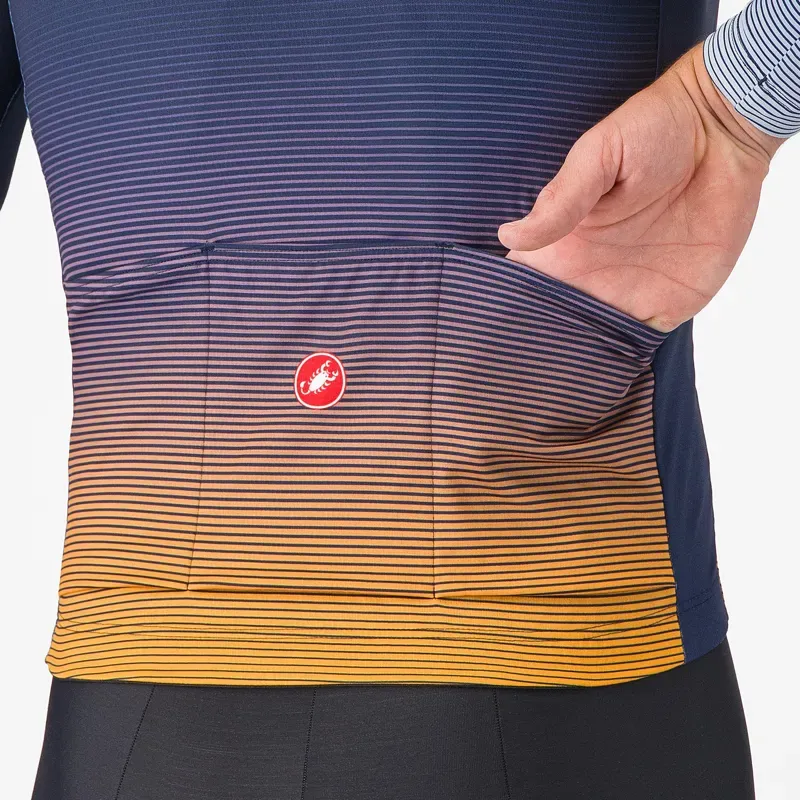 Castelli Apice Thermal Jersey in Belgian Blue/Vivid Orange/Winter Sky-4