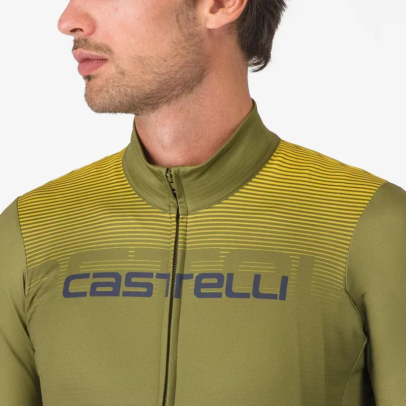 Castelli Apice Thermal Jersey in Sage/Twilight Blue/Mango Mojito-2