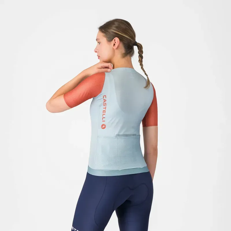 Castelli Corretto Women's Jersey in Winter Sky/Hot Sauce-1