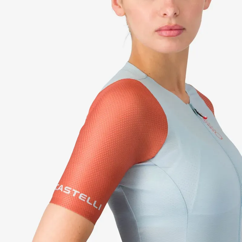Castelli Corretto Women's Jersey in Winter Sky/Hot Sauce-3