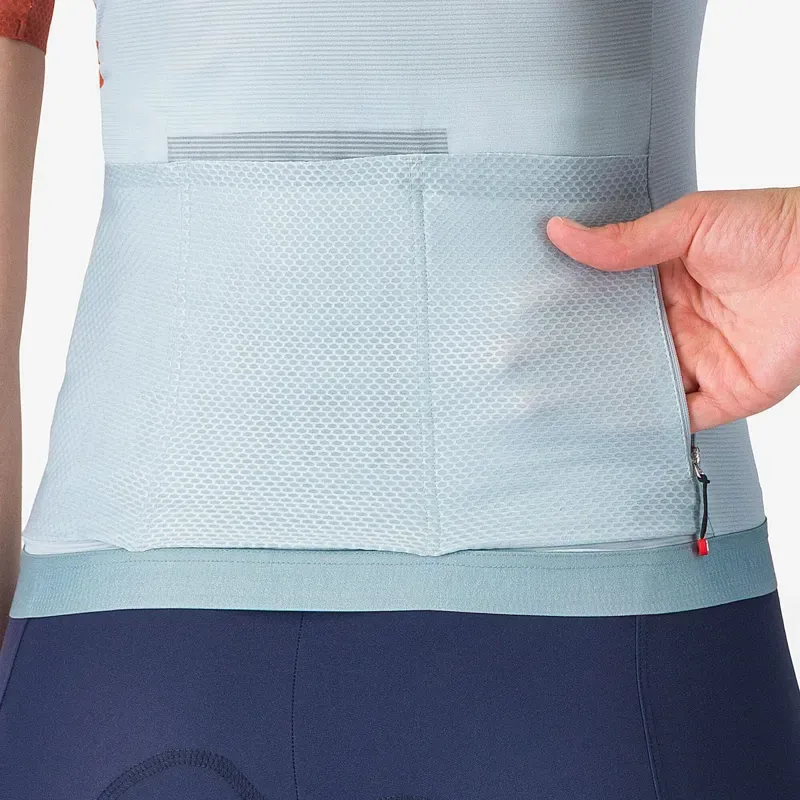 Castelli Corretto Women's Jersey in Winter Sky/Hot Sauce-4