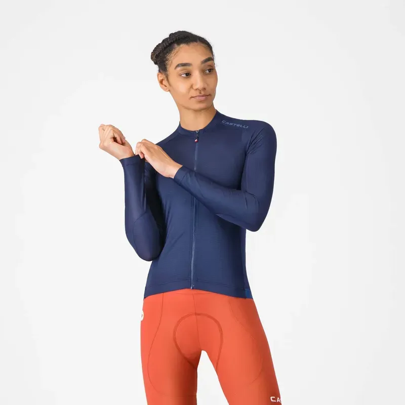 Castelli Espresso 2 Women's Long Sleeve Jersey in Belgian Blue