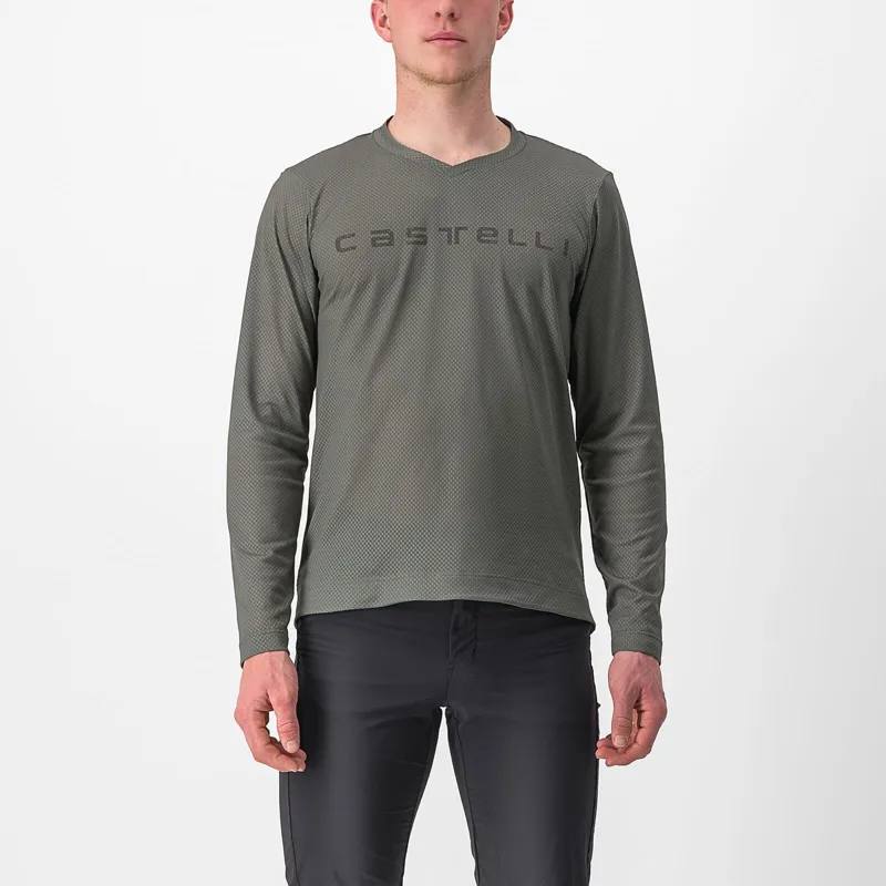 Castelli Trail Tech 2 Long Sleeve T-Shirt in Forest Grey