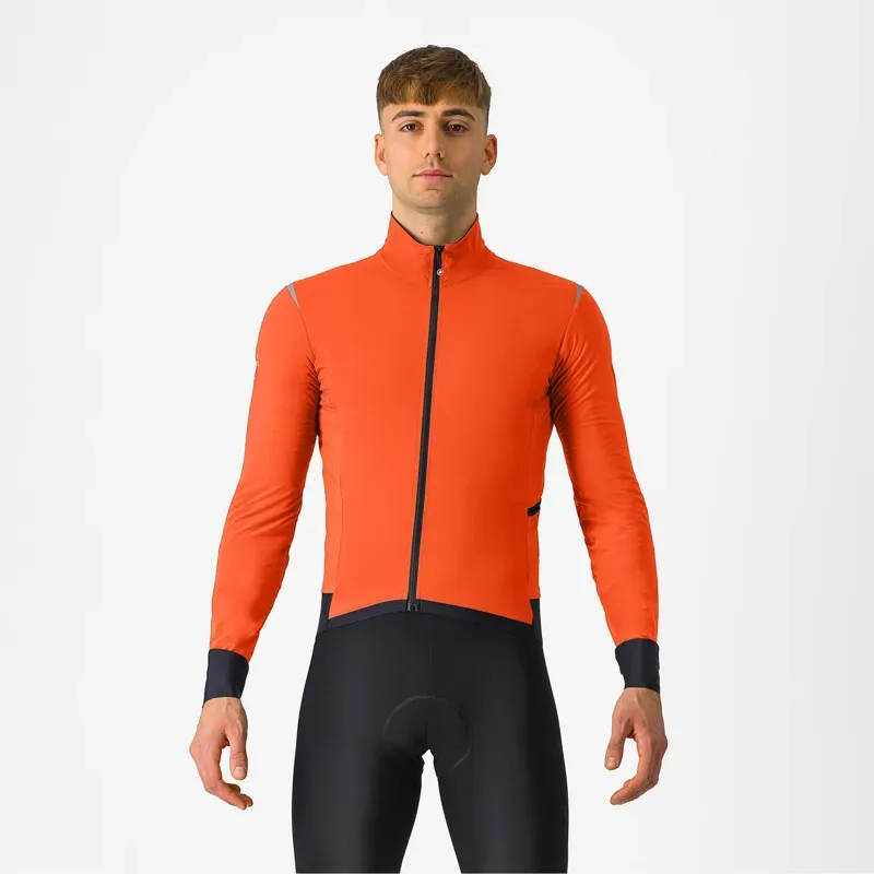 Castelli Alpha Flight RoS Jacket in Brilliant Orange/Black Reflex