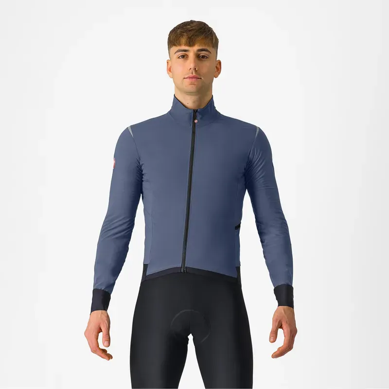 Castelli Alpha Flight RoS Jacket in Twilight Blue/Silver Reflex
