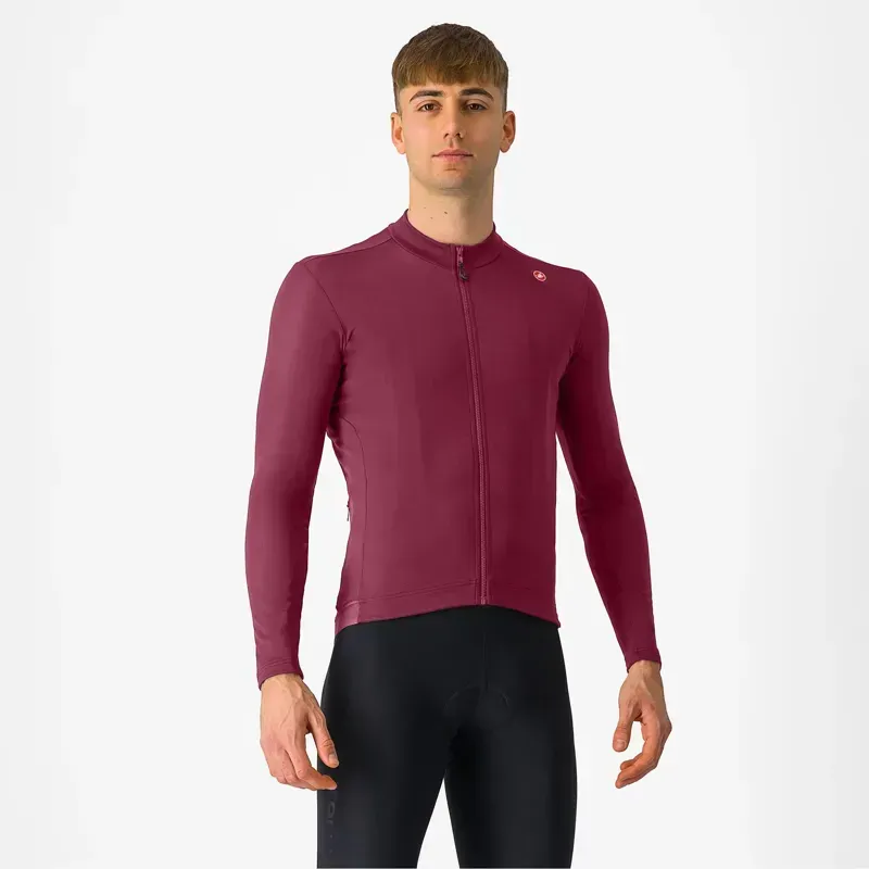 Castelli Espresso Thermal Men's Jersey In Deep Bordeaux