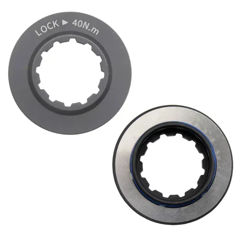 KranX Centre Lock Alloy Lock Ring for 12mm TA Rotors in Silver