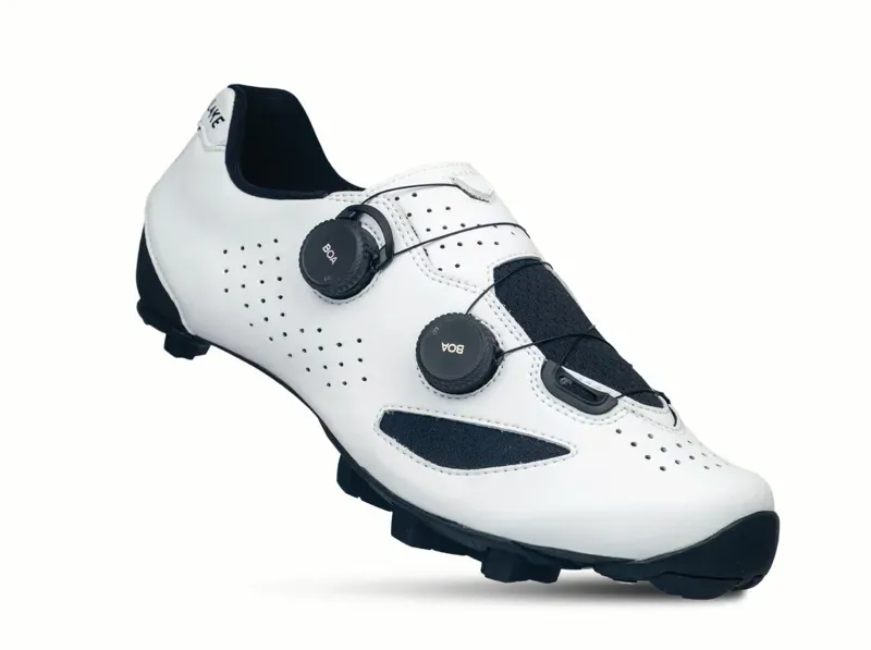 Lake MX239-X Gravel Bike Shoes in White/Black Microfiber-1