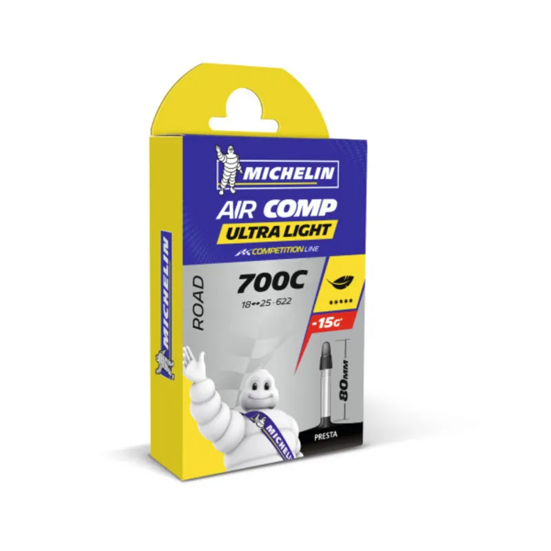 Michelin Aircomp Ultralight Road Inner Tube in Black-2