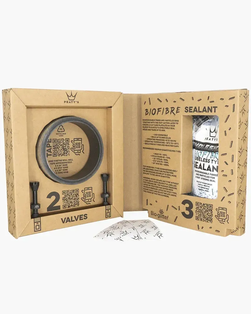 ZZ - Peatys Tubeless Conversion Kit - 25mm Tape - 40mm Valves - Sealant-1
