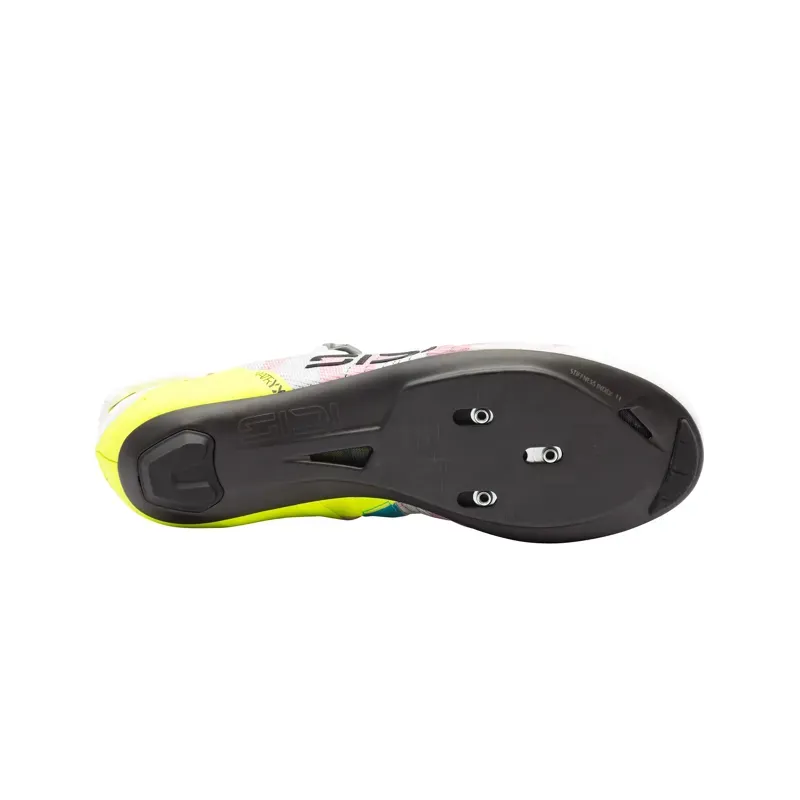 Sidi Wire 3 Road Shoes in White/Yellow Fluo-3