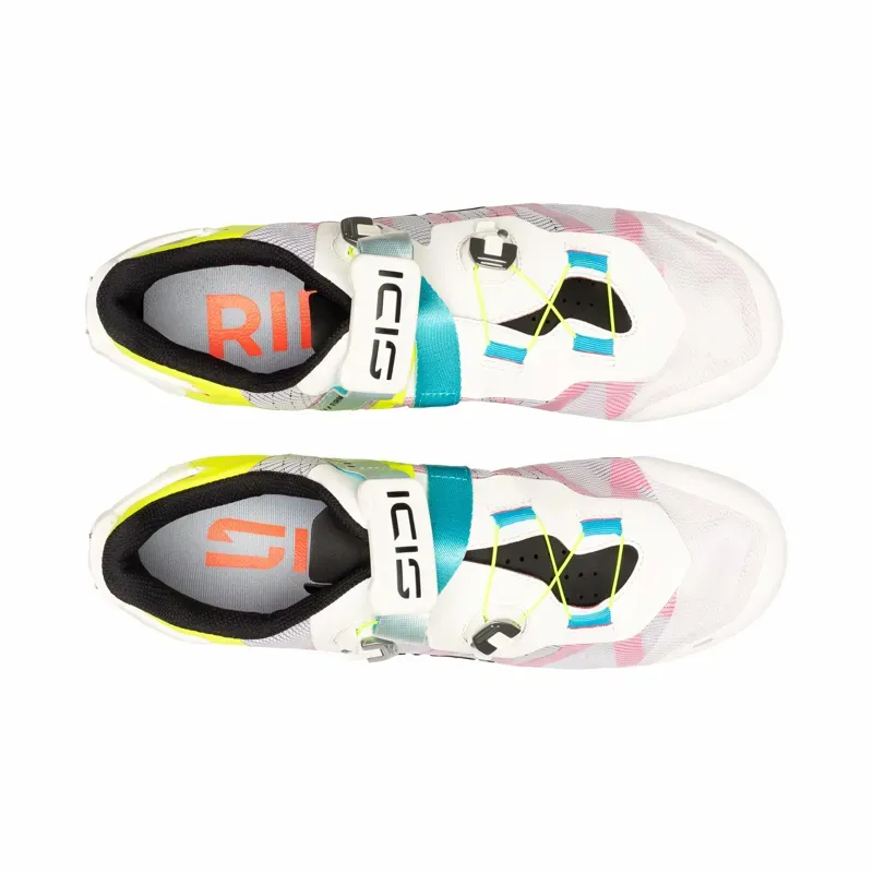 Sidi Wire 3 Road Shoes in White/Yellow Fluo-4